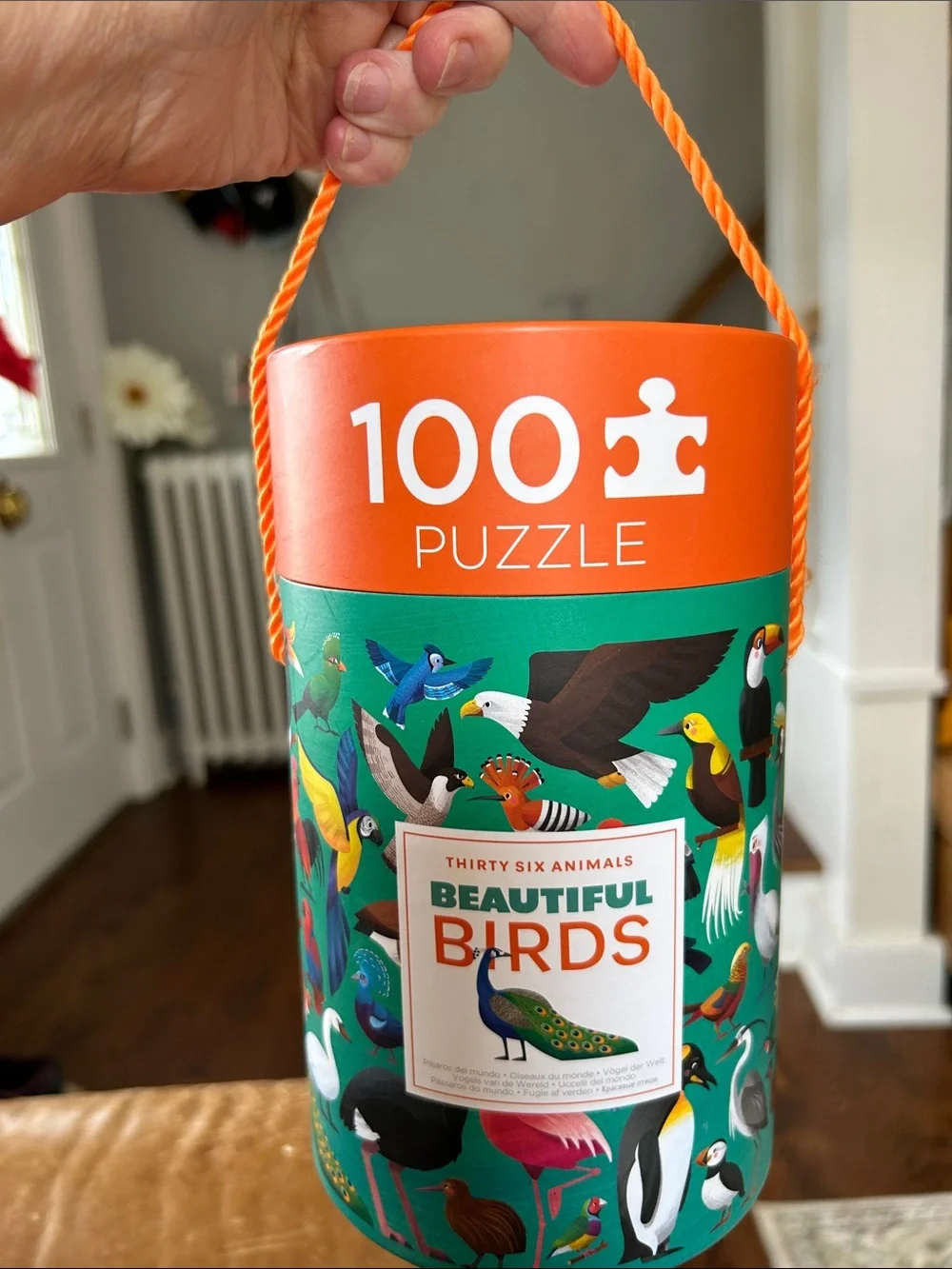 Beautiful Birds 100-Piece Puzzle - Green and Orange